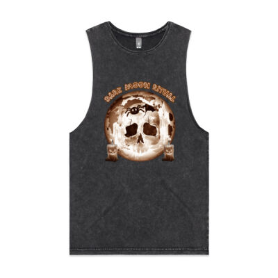 Dark Moon Ritual Skull & Candle Tee - Stonewash Barnard Tank Thumbnail