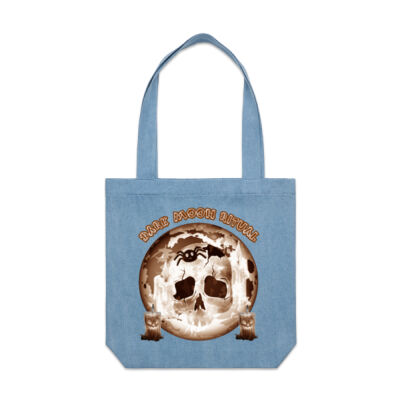 Dark Moon Ritual Skull & Candle Tee - Denim Carrie Tote Thumbnail