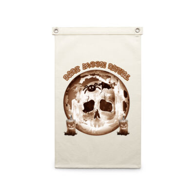 Dark Moon Ritual Skull & Candle Tee - Canvas Flag Thumbnail