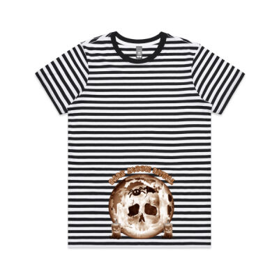 Dark Moon Ritual Skull & Candle Tee - Maple Tee - Striped Thumbnail