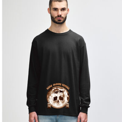 Dark Moon Ritual Skull & Candle Tee - Heavy Cotton Adult Long Sleeve T-Shirt Thumbnail