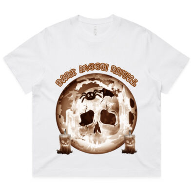 Dark Moon Ritual Skull & Candle Tee - Wo's Box Tee Thumbnail