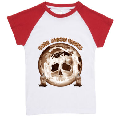 Dark Moon Ritual Skull & Candle Tee - Youth Raglan  Thumbnail