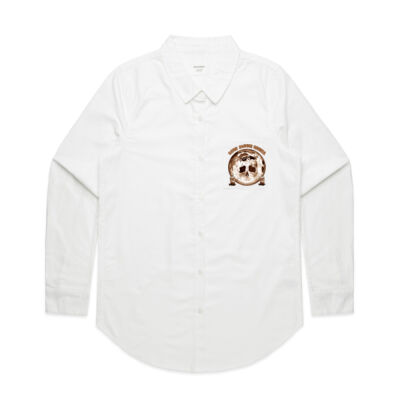 Dark Moon Ritual Skull & Candle Tee - Womens Oxford Shirt Thumbnail