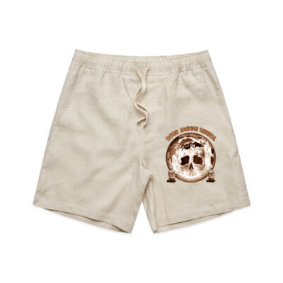 Dark Moon Ritual Skull & Candle Tee - Mens Linen Shorts Thumbnail