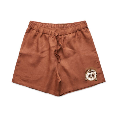 Dark Moon Ritual Skull & Candle Tee - Wo's Linen Shorts Thumbnail