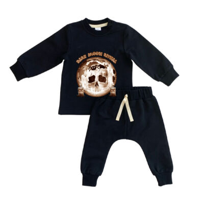 Dark Moon Ritual Skull & Candle Tee - Baby Tracksuit Set Thumbnail