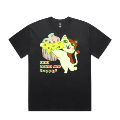 Cute Cat Cupcake Design - Heavy Faded Minus Tee [-5CM] Thumbnail