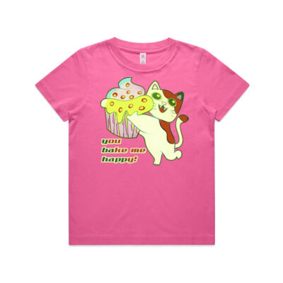 Cute Cat Cupcake Design - Youth Staple Tee Thumbnail