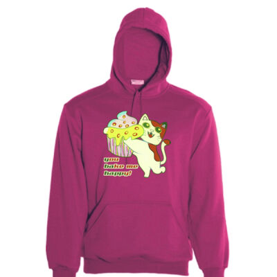 Cute Cat Cupcake Design - Unisex Adults Pull Over Hoodie Thumbnail