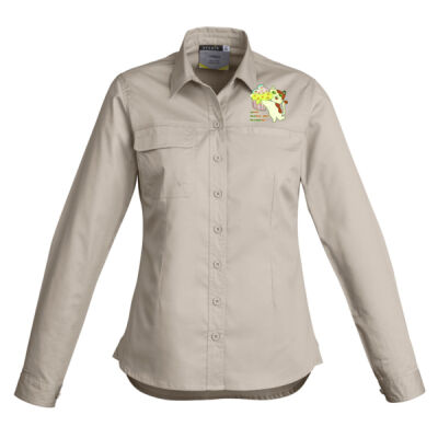 Cute Cat Cupcake Design -  Womens Lightweight Tradie Long Sleeve Shirt Thumbnail