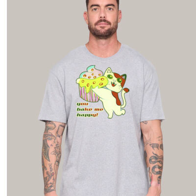 Cute Cat Cupcake Design - Simple Tee Hemp - UNISEX  Thumbnail
