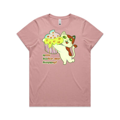 Cute Cat Cupcake Design - Faded Tee Thumbnail