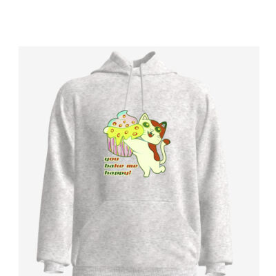 Cute Cat Cupcake Design - Unisex Adults Pull Over Hoodie Thumbnail