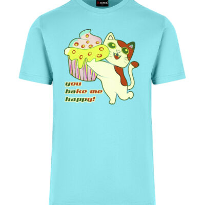 Cute Cat Cupcake Design -  Unisex American Style t-shirt Thumbnail