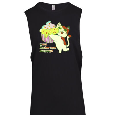 Cute Cat Cupcake Design - Men's / Unisex combed cotton tank Thumbnail