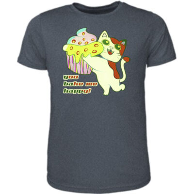 Cute Cat Cupcake Design - Mens Tee Shirt Thumbnail