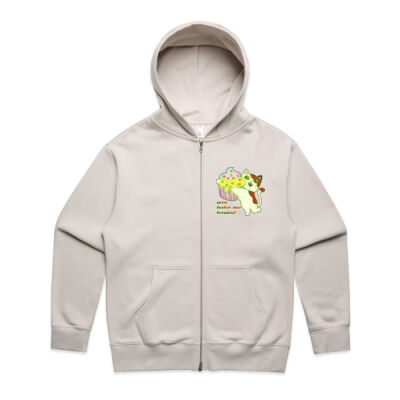 Cute Cat Cupcake Design - Mens Heavy Zip Hood Thumbnail