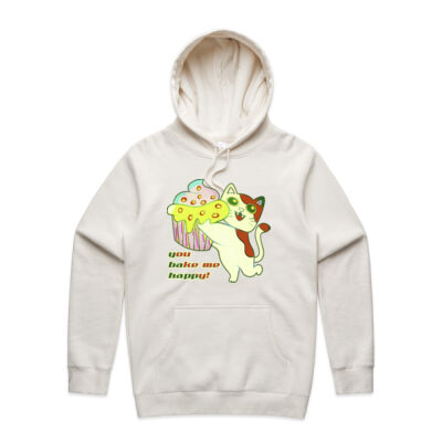 Cute Cat Cupcake Design - Mens Organic Stencil Hood Thumbnail