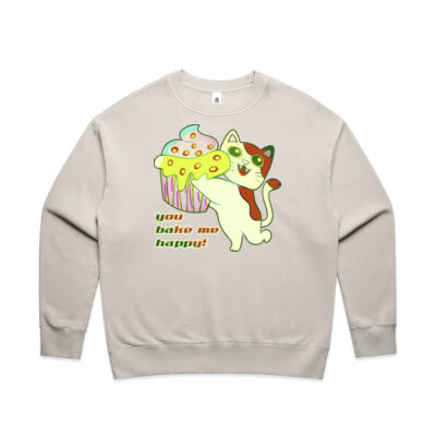 Cute Cat Cupcake Design - Wo's Relax Faded Crew Thumbnail