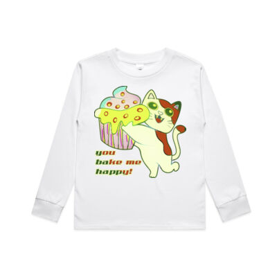 Cute Cat Cupcake Design - Kids Classic L/S Tee Thumbnail