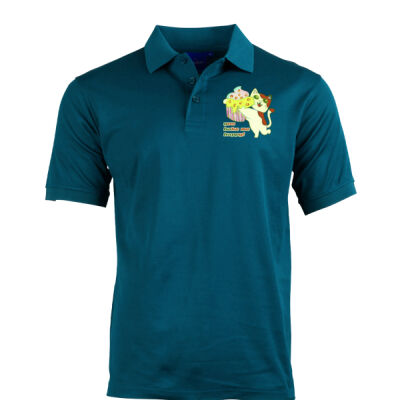 Cute Cat Cupcake Design - Victory Polo Men's Thumbnail