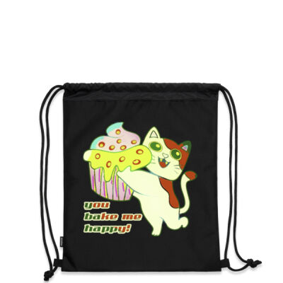 Cute Cat Cupcake Design - Recycled Gear Bag Thumbnail