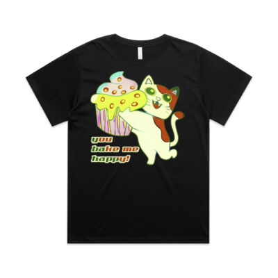 Cute Cat Cupcake Design - Wo's Martina Boyfriend Tee Thumbnail