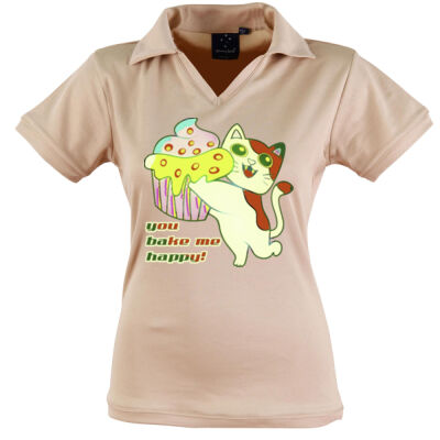 Cute Cat Cupcake Design - Victory Polo Ladies' Thumbnail