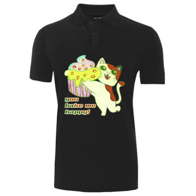 Cute Cat Cupcake Design - Fitted Polo Thumbnail