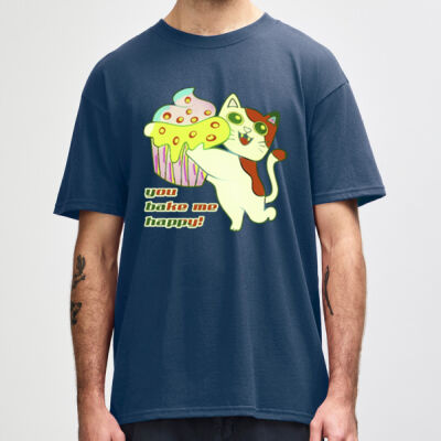 Cute Cat Cupcake Design - Maxweight Adult Oversized T-Shirt Thumbnail