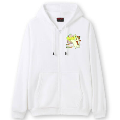 Cute Cat Cupcake Design - Mens Zip Hoodies with Pocket Thumbnail