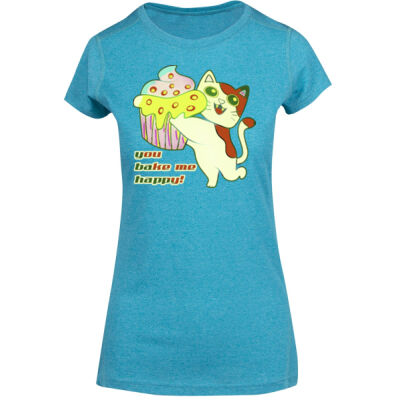 Cute Cat Cupcake Design - Womens Greatness Athletic T-shirt Thumbnail