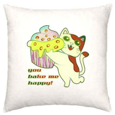 Cute Cat Cupcake Design - BYO (Bring your Own) - Cushion Cover Thumbnail