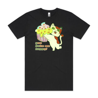 Cute Cat Cupcake Design - Block Tubular Tee Thumbnail