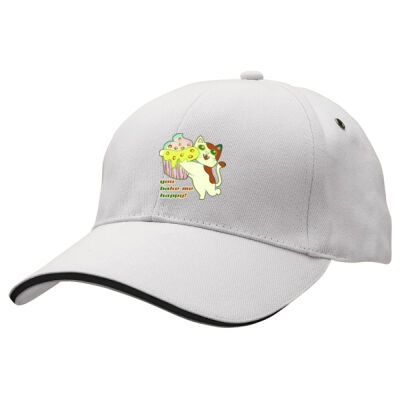 Cute Cat Cupcake Design - Sandwich Peak Cap Thumbnail