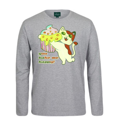 Cute Cat Cupcake Design - L/S NON CUFF TEE Thumbnail