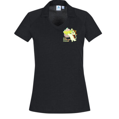 Cute Cat Cupcake Design - Womens Byron Short Sleeve Polo Thumbnail