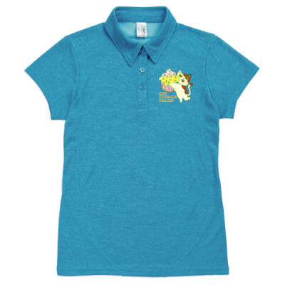 Cute Cat Cupcake Design - Ladies' Challenger 100% polyester Polo Thumbnail