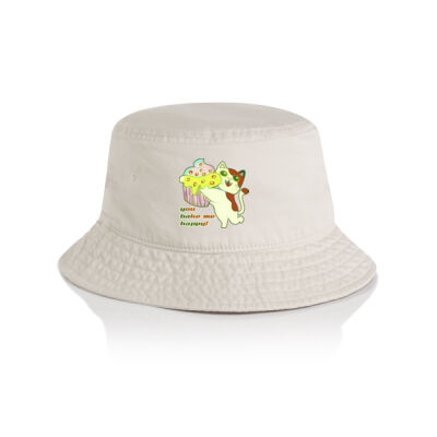 Cute Cat Cupcake Design - Faded Bucket Hat Thumbnail