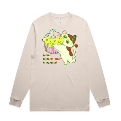 Cute Cat Cupcake Design - Block L/S Tee Thumbnail