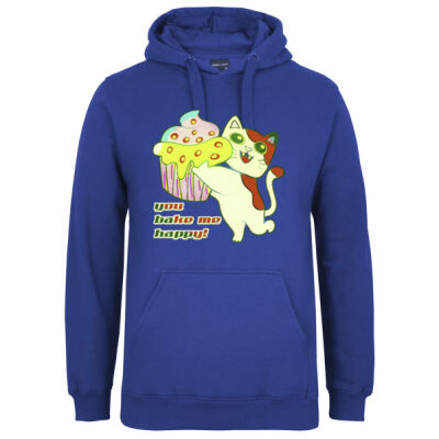 Cute Cat Cupcake Design - Fleecy Hoodie Thumbnail
