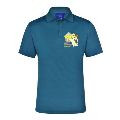 Cute Cat Cupcake Design - LUCKY BAMBOO POLO Men's Thumbnail