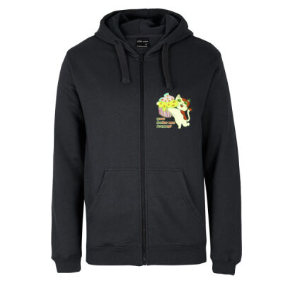 Cute Cat Cupcake Design - P/C FULL ZIP HOODIE - Adult Thumbnail