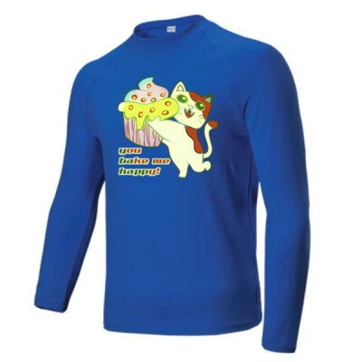 Cute Cat Cupcake Design - Mens Long Sleeve Rashie Thumbnail