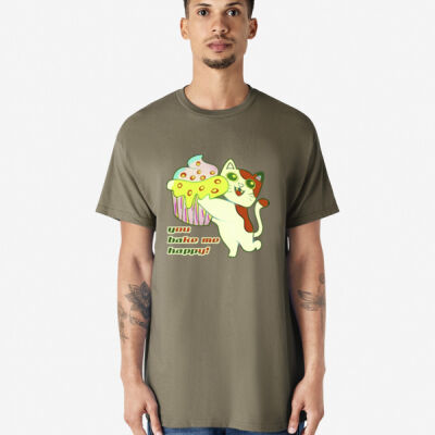Cute Cat Cupcake Design - Ultra Cotton Adult T-Shirt Thumbnail