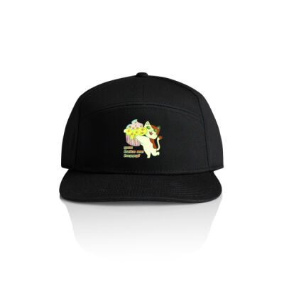 Cute Cat Cupcake Design - Stock 7-Panel Cap Thumbnail