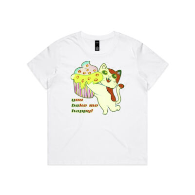 Cute Cat Cupcake Design - Wo's Maple Minus Tee [-8cm] Thumbnail