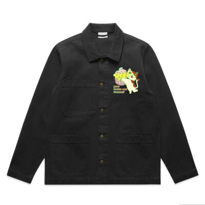 Cute Cat Cupcake Design - Canvas Chore Jacket Thumbnail