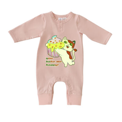 Cute Cat Cupcake Design - Baby Growsuit Thumbnail